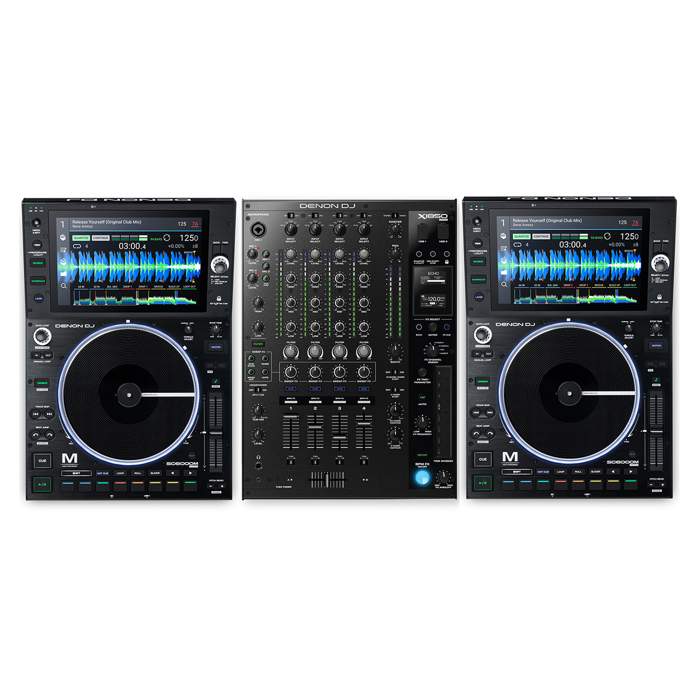 Denon DJ SC6000M Prime DJ播放器+ X1850 Prime 四軌混音器套裝